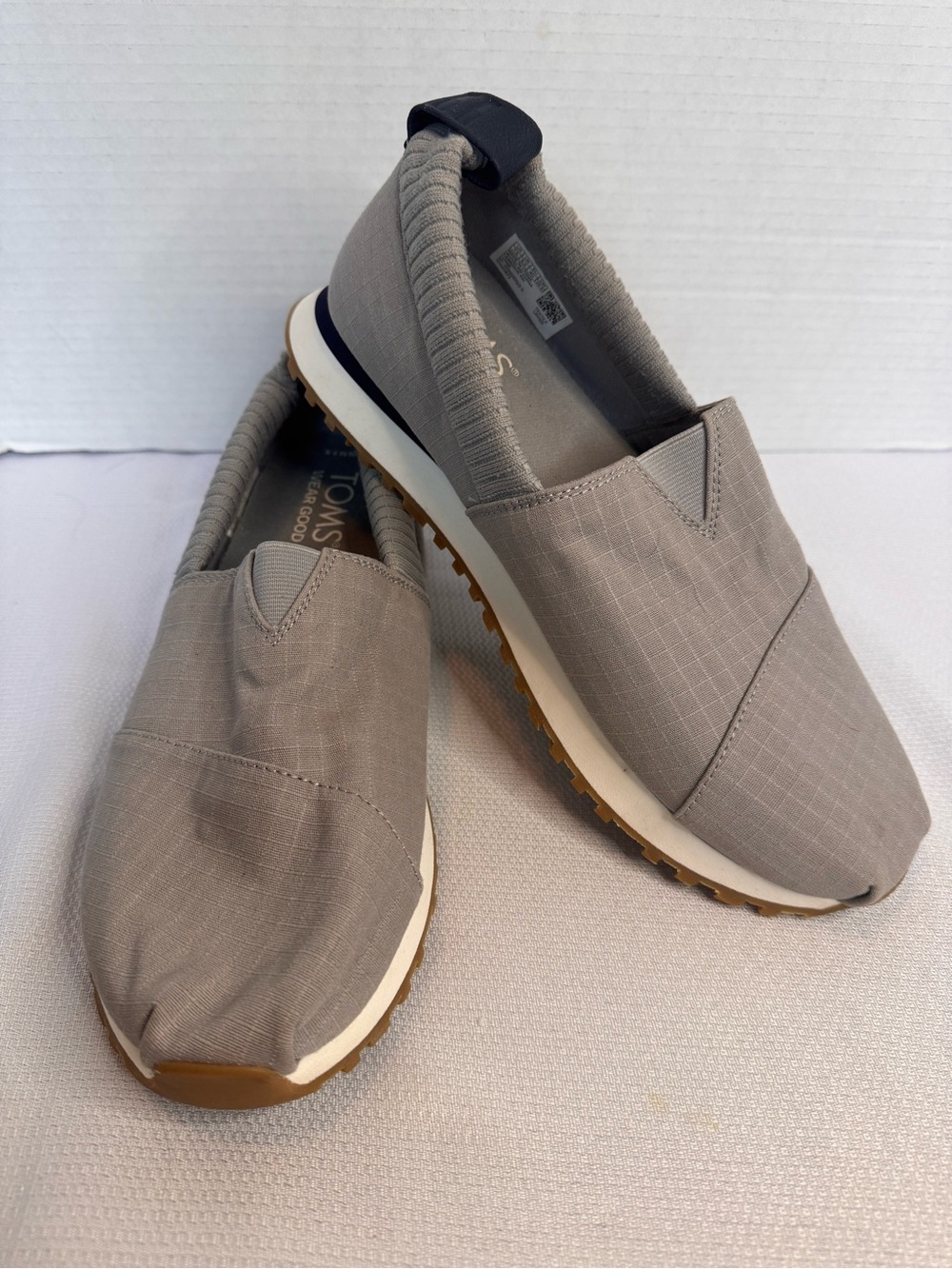 TOMS Gray Textile Slip On Casual Shoes Men’s Size 7.5